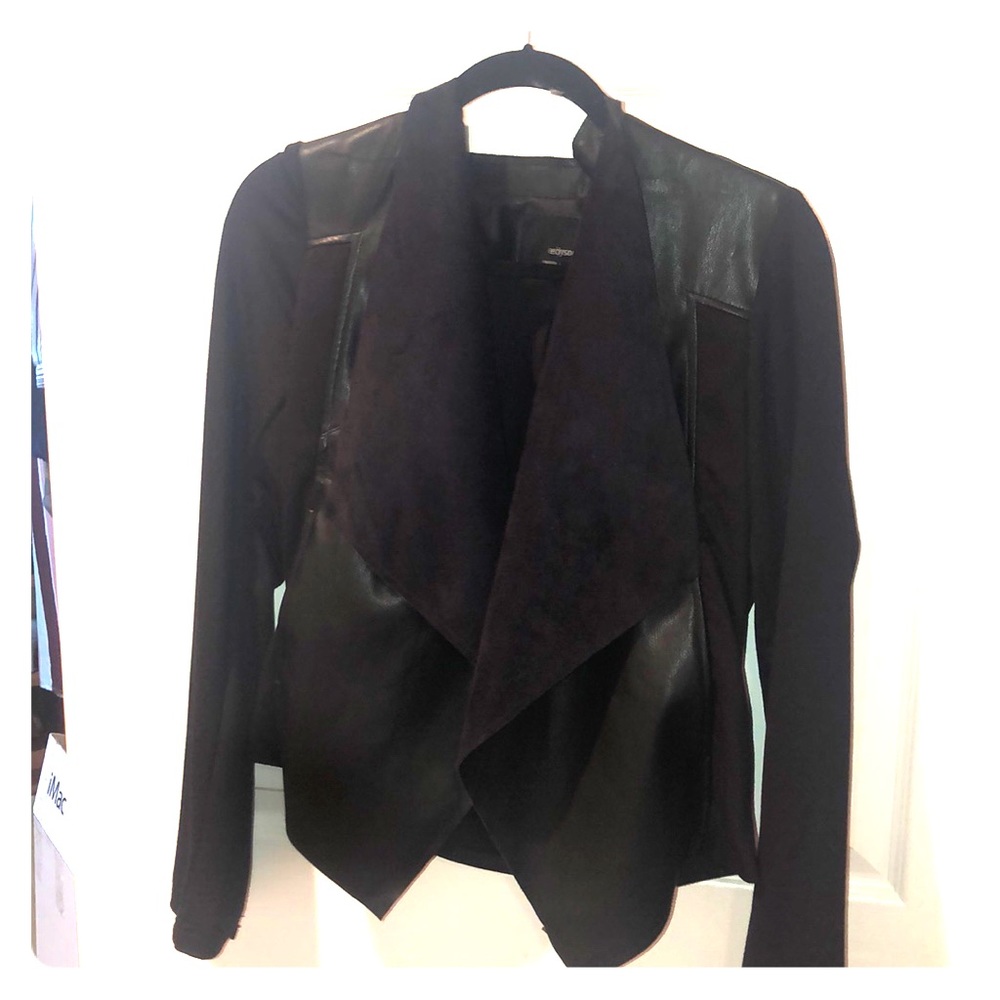 Black leather suede jacket